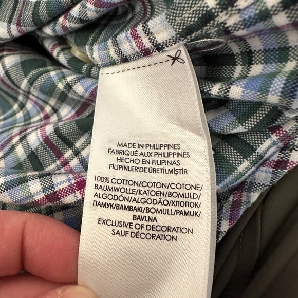 Ralph Lauren Green Plaid Button Down Long Sleeve Shirt MEDIUM Color Pony - Picture 6 of 6